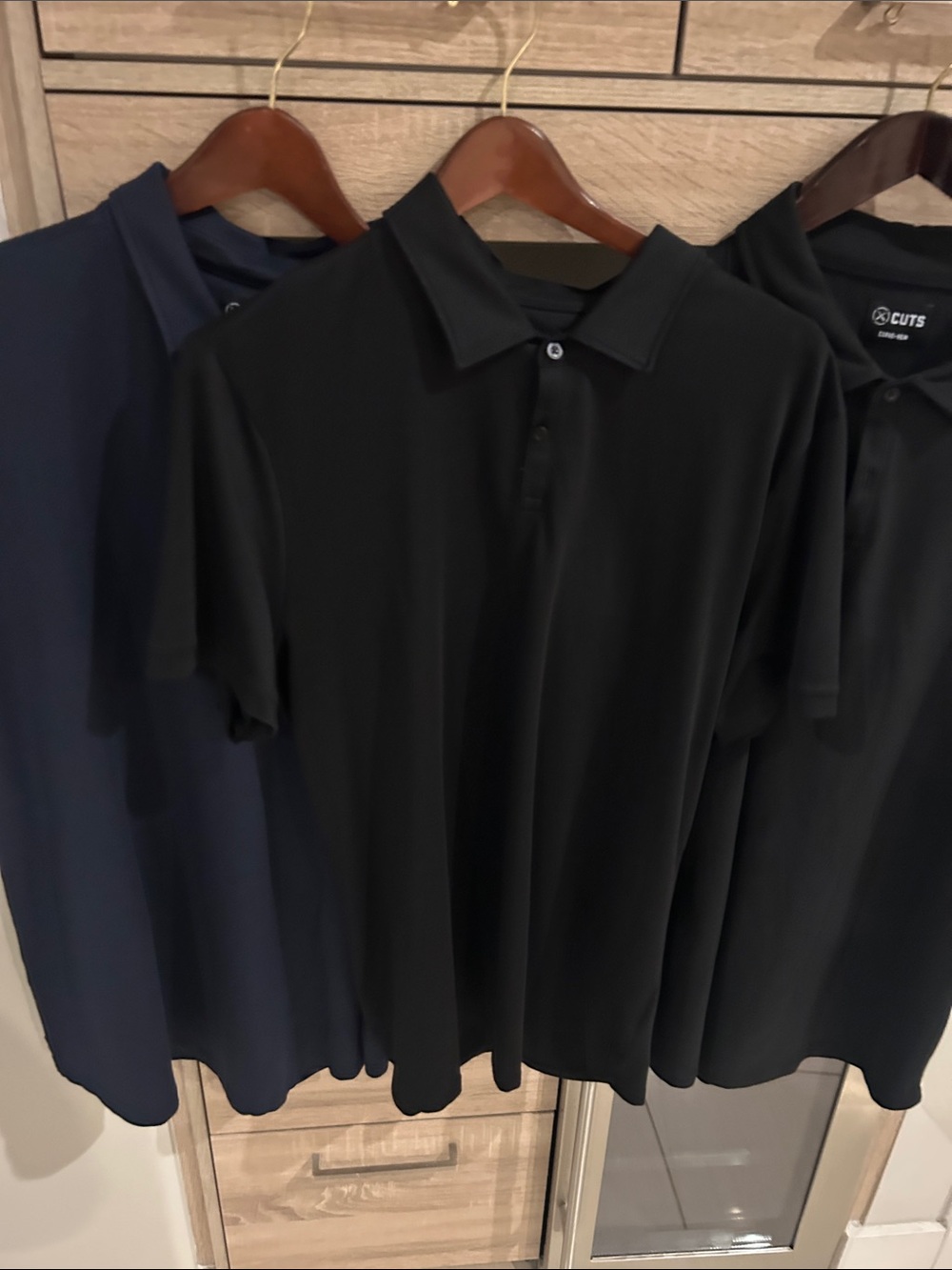 Cuts Clothing Black Polo Shirt - Short Sleeve set of 3 2 black one blue.